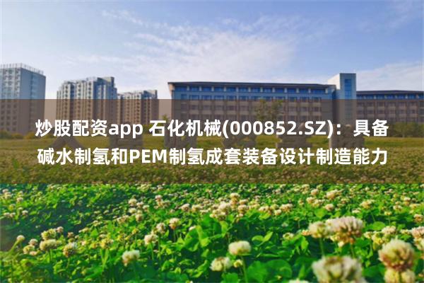 炒股配资app 石化机械(000852.SZ)：具备碱水制氢和PEM制氢成套装备设计制造能力